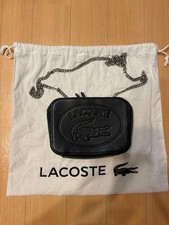 Lacoste Shoulder Bag Chain Strap Black Women Rare French Model LImited Edition V picture