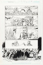 Travis Moore Dan Green JSA All-Stars 5 Liberty Belle Tigress Page Original Art  picture