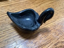 Black Glass Mini Swan Dish, Boyd. 1993-98 picture