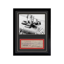Eddie Rickenbacker Reproduction Signed Cancelled Check  Framed Display picture