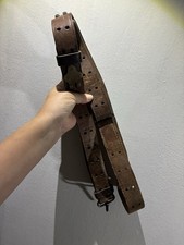 RARE ORIGINAL VINTAGE US MILITARY RIFLE LEATHER SLING picture