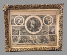 1865 Ornate Gilt Framed Harper's Weekly Insert Merry Christmas to All Nast Santa picture