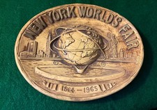 Vintage 1964-1965 New York World's Fair Bisque 3-D Unisphere Wall Plaque picture