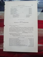 1874 Train Report BUFFALO & JAMESTOWN RAILROAD  Gowanda Hamburgh New York  picture