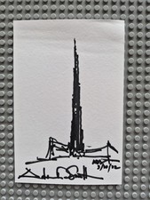 Adrian Smith   Architect ,Signed Autographed Sketch, Burj Khalifa 4x6 Card.  picture