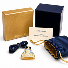 Estee Lauder 2004 Youth Dew Classic Cameo Solid Perfume Pendant Compact NIB Mint picture