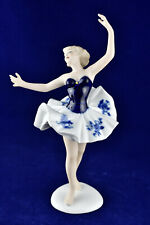 🩰WALLENDORF PORCELAIN COBALT BLUE FIGURINE Dancer Ballerina GERMANY  Vintage picture