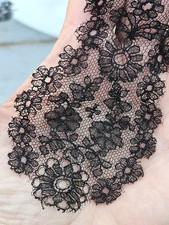 ANTIQUE LACE - WHIPPED LACE TIE Lappet  19th century Victorian Mourning  picture