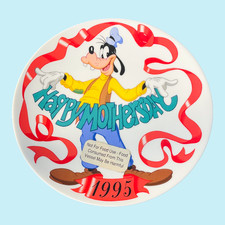 1995 Grolier Disney Goofy Happy Mother's Day Plate 1798E CIB original Styrofoam picture