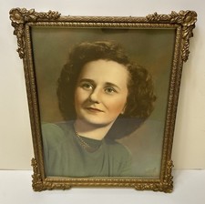 Vintage Rembrandt Studio Easton PA Hand Colored Portrait Ornate Frame picture