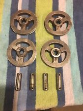 Antique Cable Pulleys Solid Brass Fits 3/16 Cable  picture