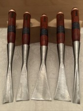 Custom Forged 5 Gouge Set # 3 Slight U 30mm - 10mm & 4 Dog Leg Spoon Set picture