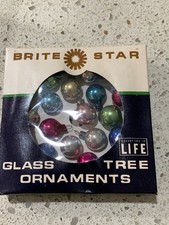 15 Vtg Japan Green Blue Pink Gold  Mercury Glass Miniature Christmas Ornaments  picture