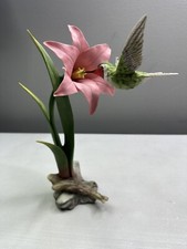 Rare 1989 BOEHM Porcelain Ruby Throated Hummingbird Mound Lily Yucca 40350 #142 picture