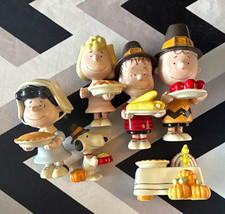 New Lenox Peanuts Thanksgiving 6-Piece Porcelain Figurine Set Boxed Snoopy Lucy picture