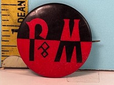 Vintage P & M Black & Red Pinback Button picture