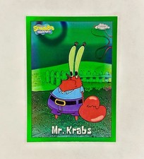 2025 Topps Chrome SpongeBob 25th Anniversary Mr. Krabs #28 Green Kelp Refractor picture