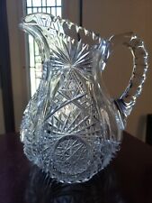Beverage  Pitcher Jug American Brilliant cut glass crystal Pairpoint Irma *READ* picture