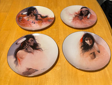 4 Signed Numbered Franca Navajo Visions Young Indian Warrior Collector Plates picture