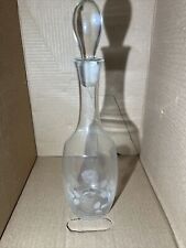Vintage Clear Glass Decanter,flowers Design picture