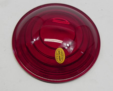 VINTAGE CORNING #1935 RED GLASS RAILROAD LAMP AAR SPEC LIGHT LENS NOS 5