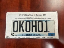 TWO (2) Minnesota Personalized License Plates OKOHO1 NEW In Sealed Envelope picture