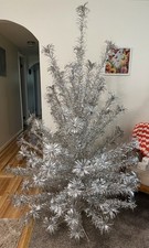 Vintage 6ft PECO Deluxe Silver Aluminum Christmas Tree 91 Branches picture