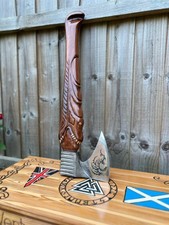 Hand Carved Wood Handle Axe Forged Iron Axe Head Carving Design picture