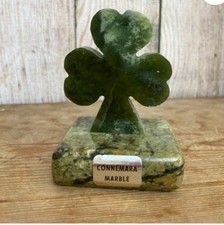 Vintage Carved Irish Connemarra Marble Shamrock Clover picture