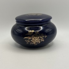 Vintage Blue Ceramic Trinket Dish W/ Lid, Japan, Giftcraft Imports picture