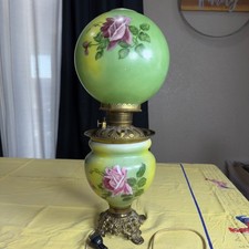 VTG Patti Smith Signed 1989 Hand Painted GWTW Double Globe Electrified Oil Lamp picture