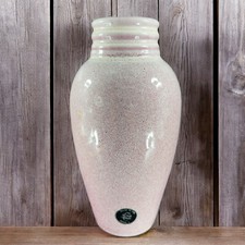 Harris Pottery Hand Made Pottery Vase Vessel Chicago IL Speckled White Glaze VTG picture