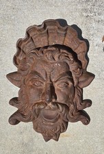  Antique Cast Iron Poseidon Neptune Face Wall Plaque picture