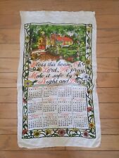 vintage 1972 Towel Linen Dishcloth Calendar Bless this house Lord picture