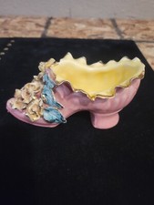 Porcelain Victorian Shoe Slipper With Flowers And Gold Accent picture