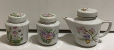 Vintage Melroses Ltd. Floral Jars And Teapot Edinburgh Scotland picture