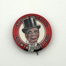 Vtg 1938 CHARLIE McCARTHY GOLDWYN FOLLIES CLUB celluloid pinback button MOVIE picture