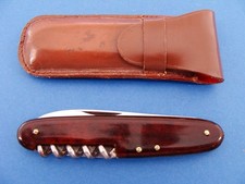 VINTAGE OMEGA WERK GERMANY POCKET KNIFE & CASE JOSEPH FEIST CORKSCREW KNIVES picture