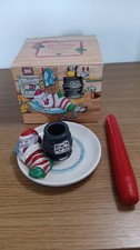 Vintage Avon Snuggly Mouse Ceramic Candle Holder 1983 In Original Box picture