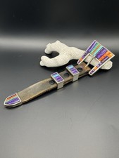 Vintage Signed DP 925 Sterling 4 Piece Ranger Belt Buckle Sugilite Turquoise picture