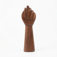 VTG Large Carved Wood Mano Figa Fig Sign Sculpture Talisman Lucky Charm, 10