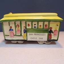 Vintage San Francisco piggy bank Cable Car Handpainted picture
