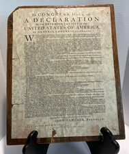 Rare Vintage Declaration of Independence Wood Plaque Wall Decor American 15x12 picture