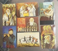 Vintage 1969-1974 Signed Morris Katz Jewish Judaica New Year Postcards  picture