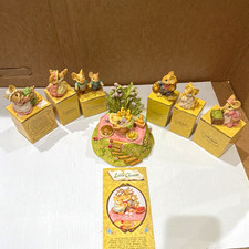 Ganz Little Cheesers Mouse Figurines Lot w/ Boxes & Picnic Scene Display picture