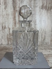 Mikasa Crystal Cavannah Square Decanter Czech Republic Bohemian 10