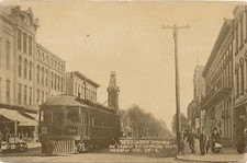 Warsaw IN * Interurban Station On Center St. Trolley #50 ca. 1908 picture