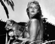 Marion Michael as Liane Jungle Goddess holding baby lion 8x10 inch photo picture