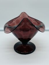 Vntg Purple Amethyst Depression Glass Jack in the Pulpit Mayonnaise Bowl 5-1/2