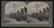Photo:Bapaume France 1917 Ruins of War Stereoview Horse Cart Street Scene picture